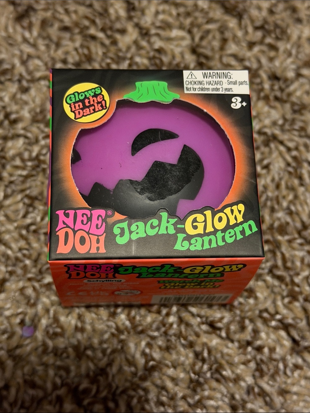 NeeDoh Jack-Glow Lantern halloween needoh - Purple Pumpkin squishy Toy